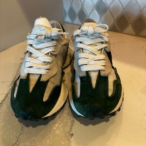 Stylish Kids' Green and White Sneakers